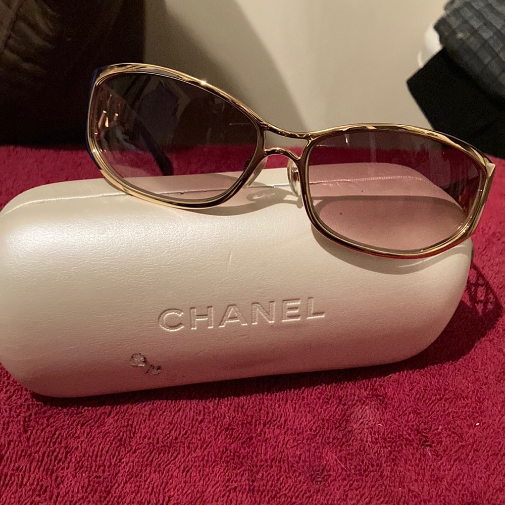 Chanel Gold and Diamond lattice style Sunglasses